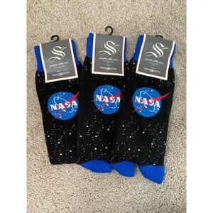 NWT‎ Socksmith NASA Socks Set of 3 Pairs Space Graphic Socks Size L